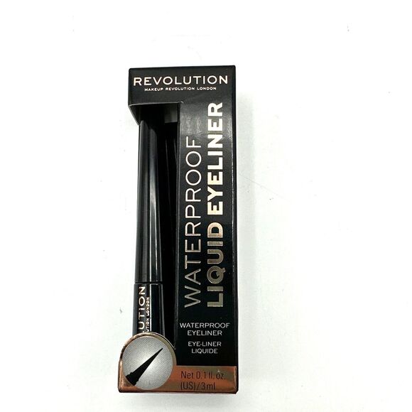 Makeup Revolution London Waterproof Liquid Eyeliner Black 2- NEW IN BOX - Picture 1 of 3